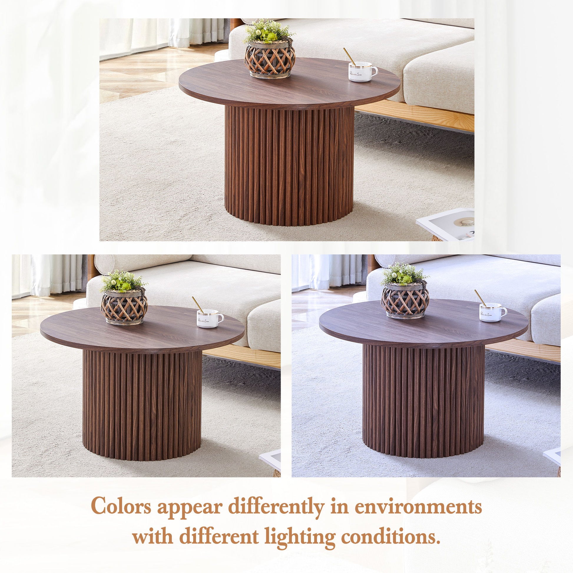 Modern Circular Coffee Table Cylindrical Design