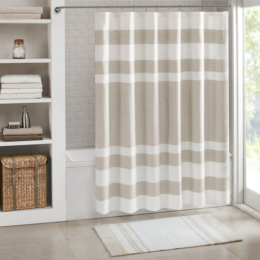 Spa Waffle - 72" Shower Curtain With 3M Treatment - Taupe