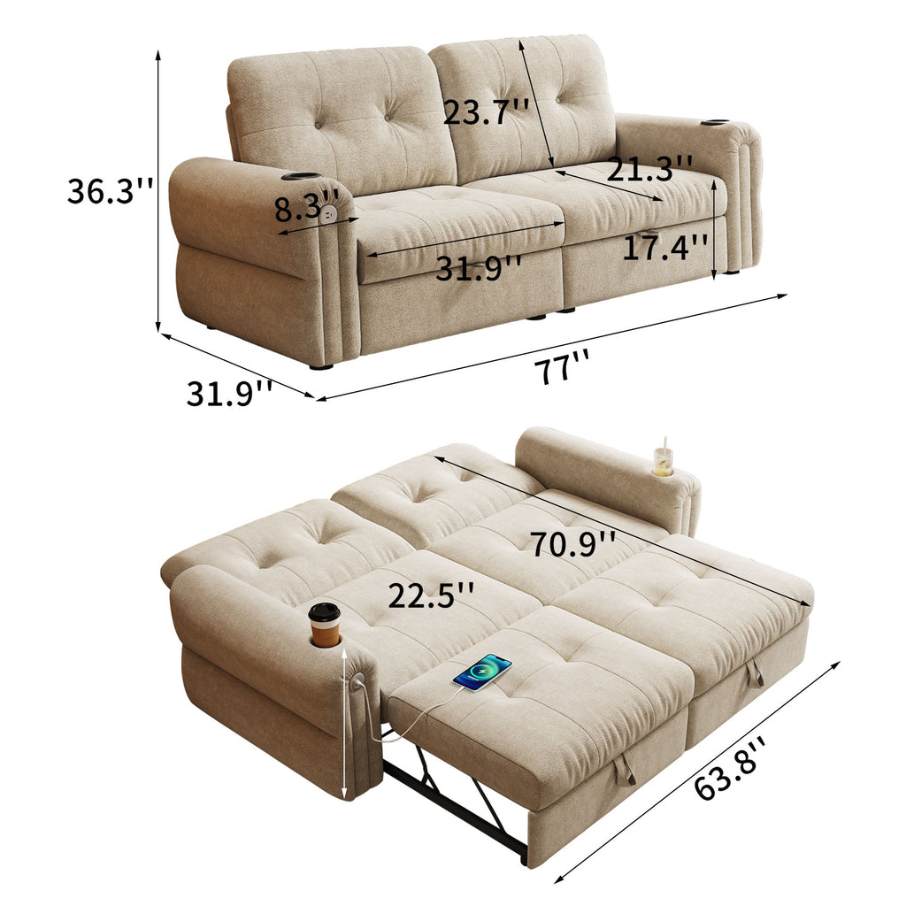 Cloud Like Convertible Sofa Bed With For Living Room