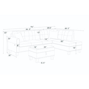 Camden - Power Sectional Sofa With Storage Ottoman And Built In Charging Ports - Gray