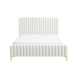 Valery - Queen Size Platform Bed - Cream