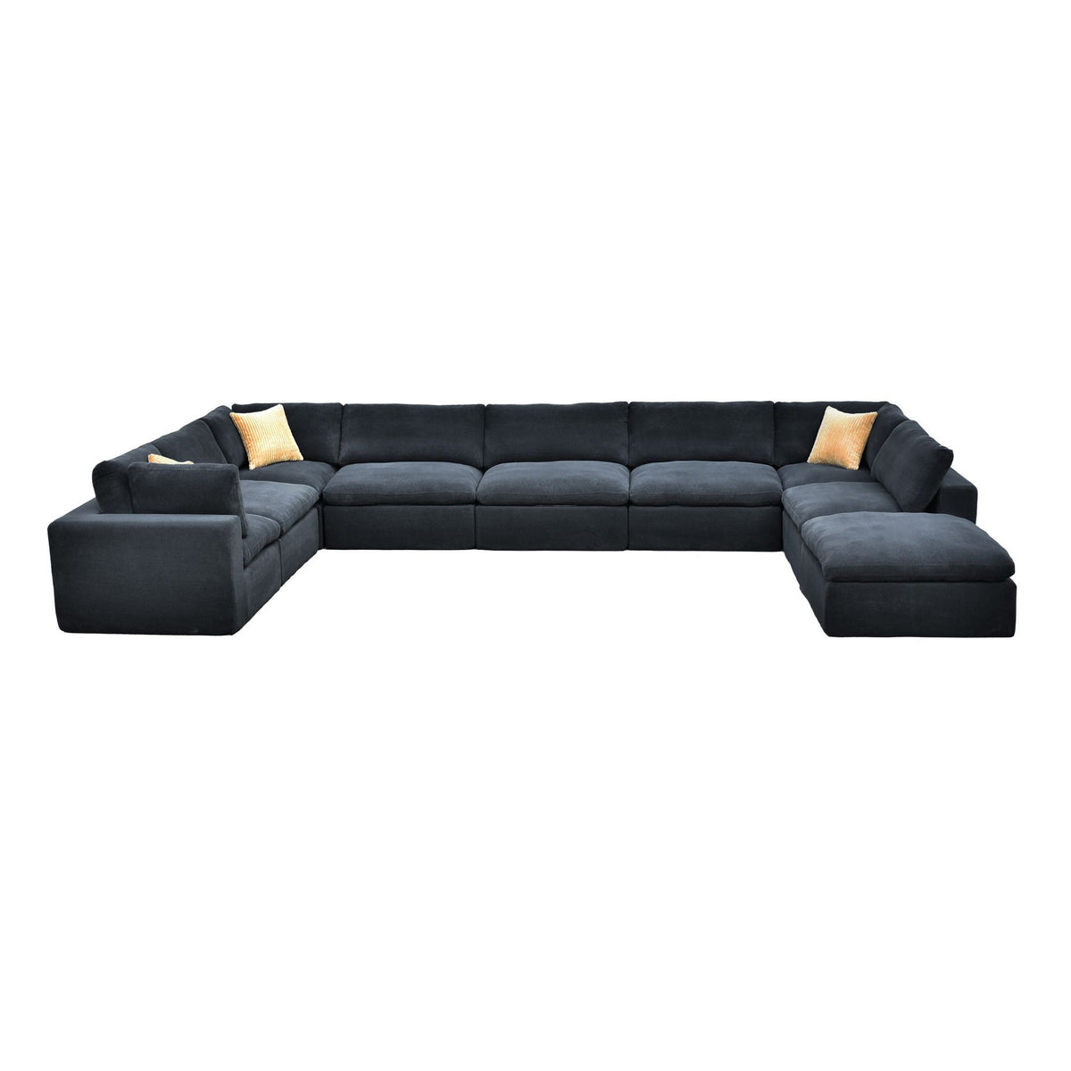 Custom Configuration Modular Sectional With Toss Pillows