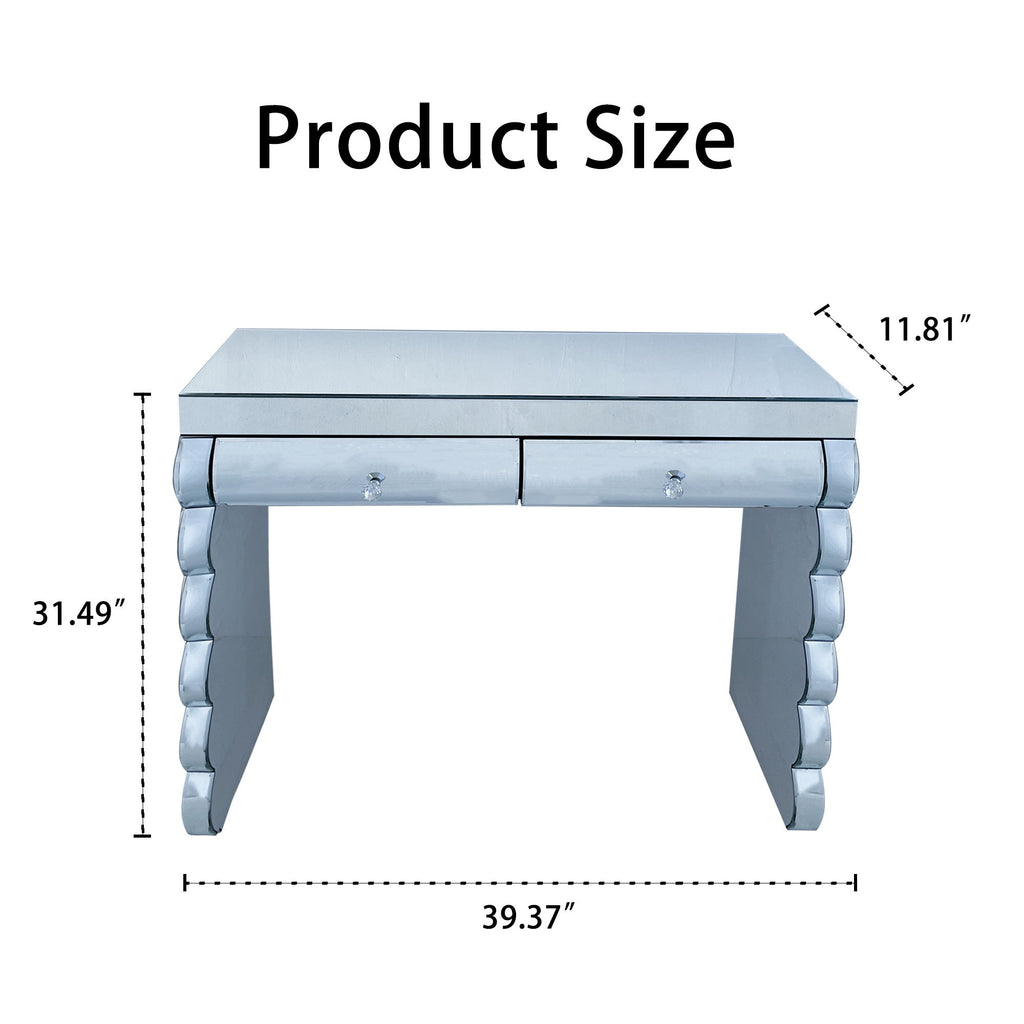 Console Table With 2 Drawers For Living Room - Silver