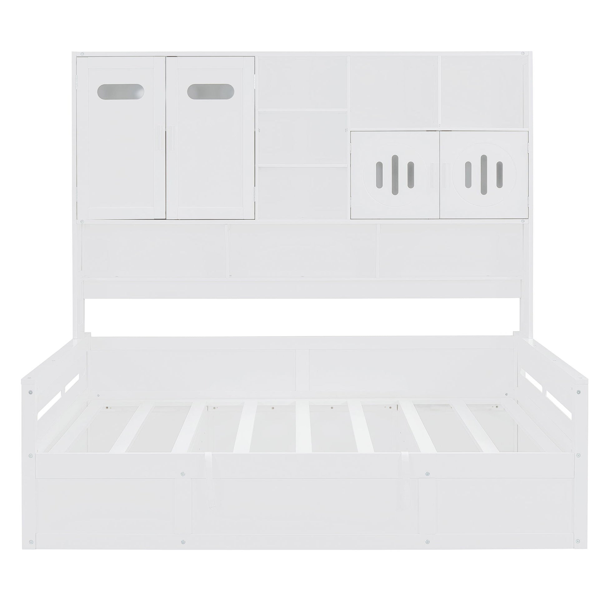 Daybed With All-In-One Cabinet And Shelf