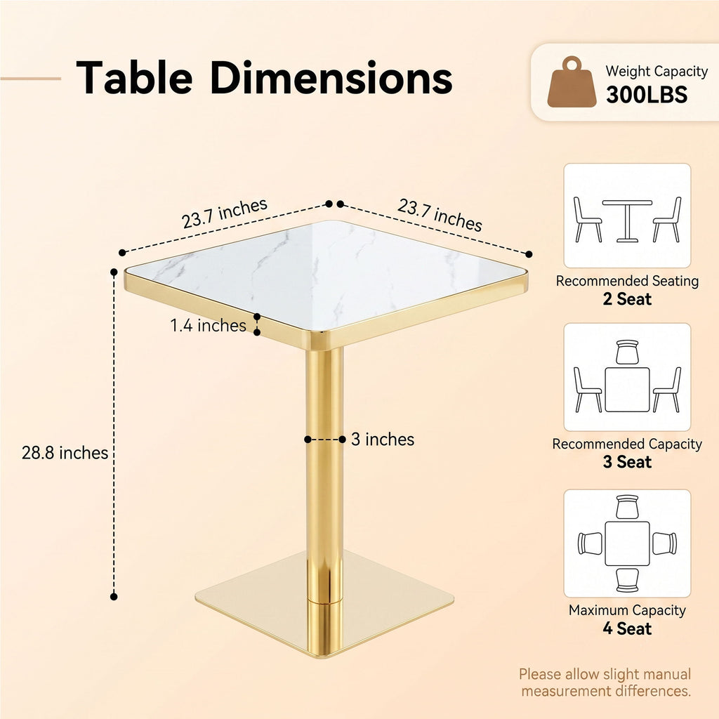 Square Small Kitchen Table With Pedestal Base