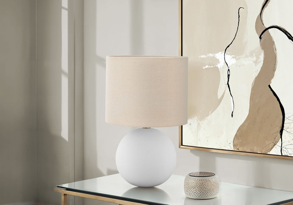 Contemporary Lighting, Table Lamp, Resin, Ceramic - Cream
