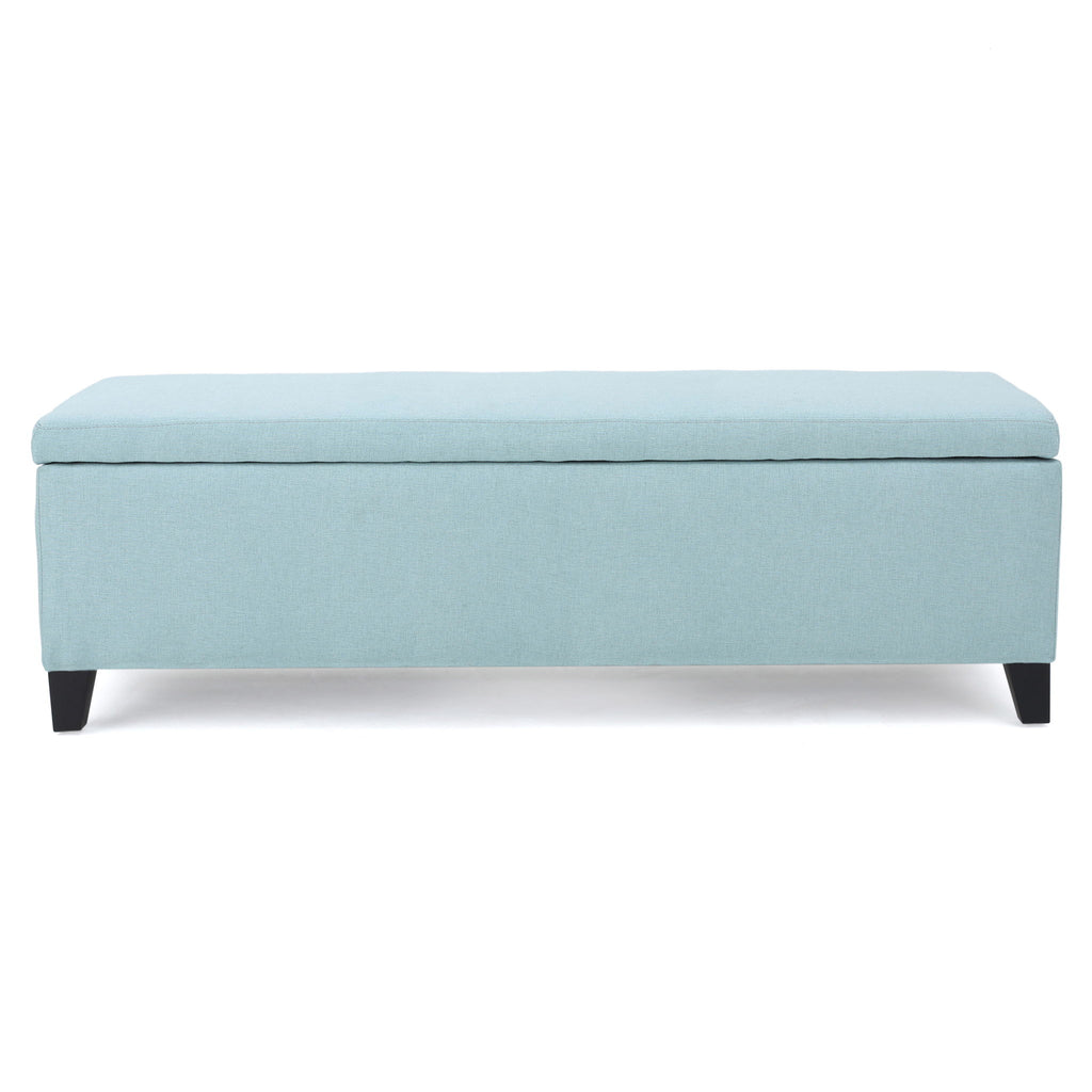 Contemporary Storage Ottoman Bench With Polyester Upholstery