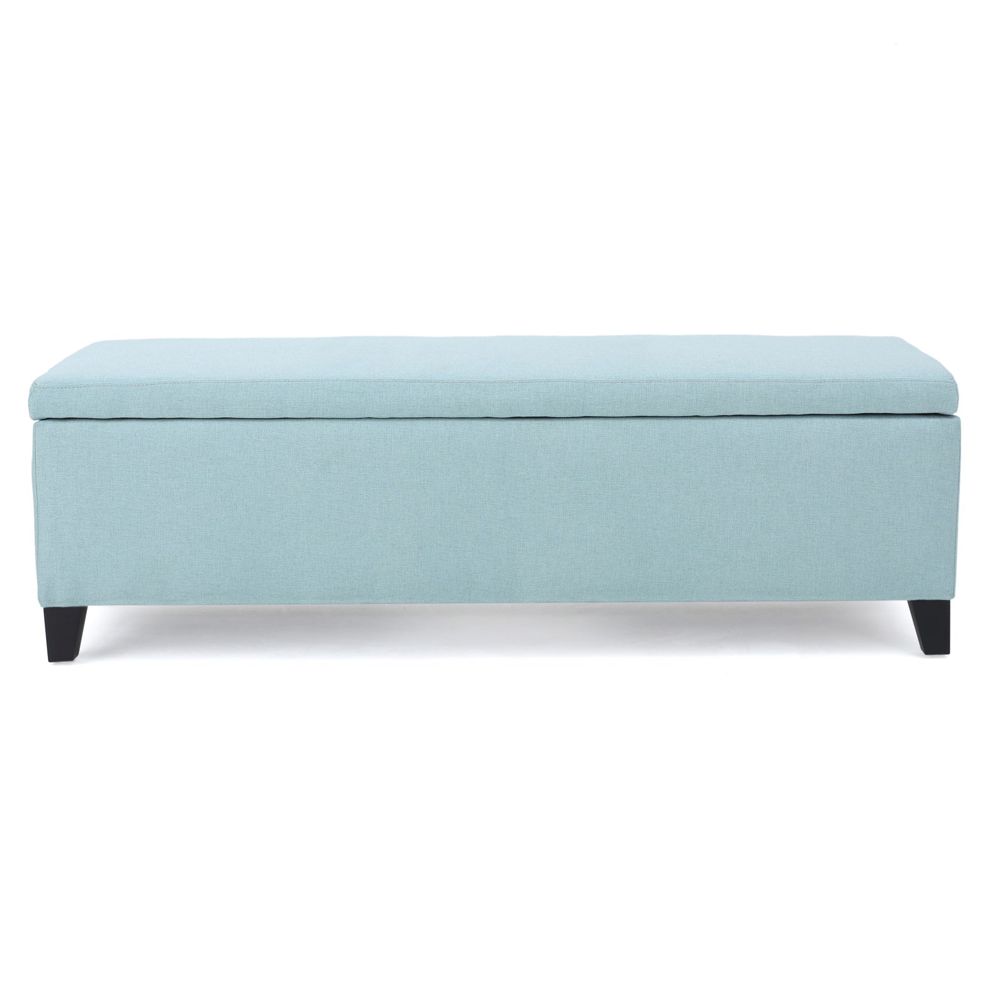 Contemporary Storage Ottoman Bench With Polyester Upholstery
