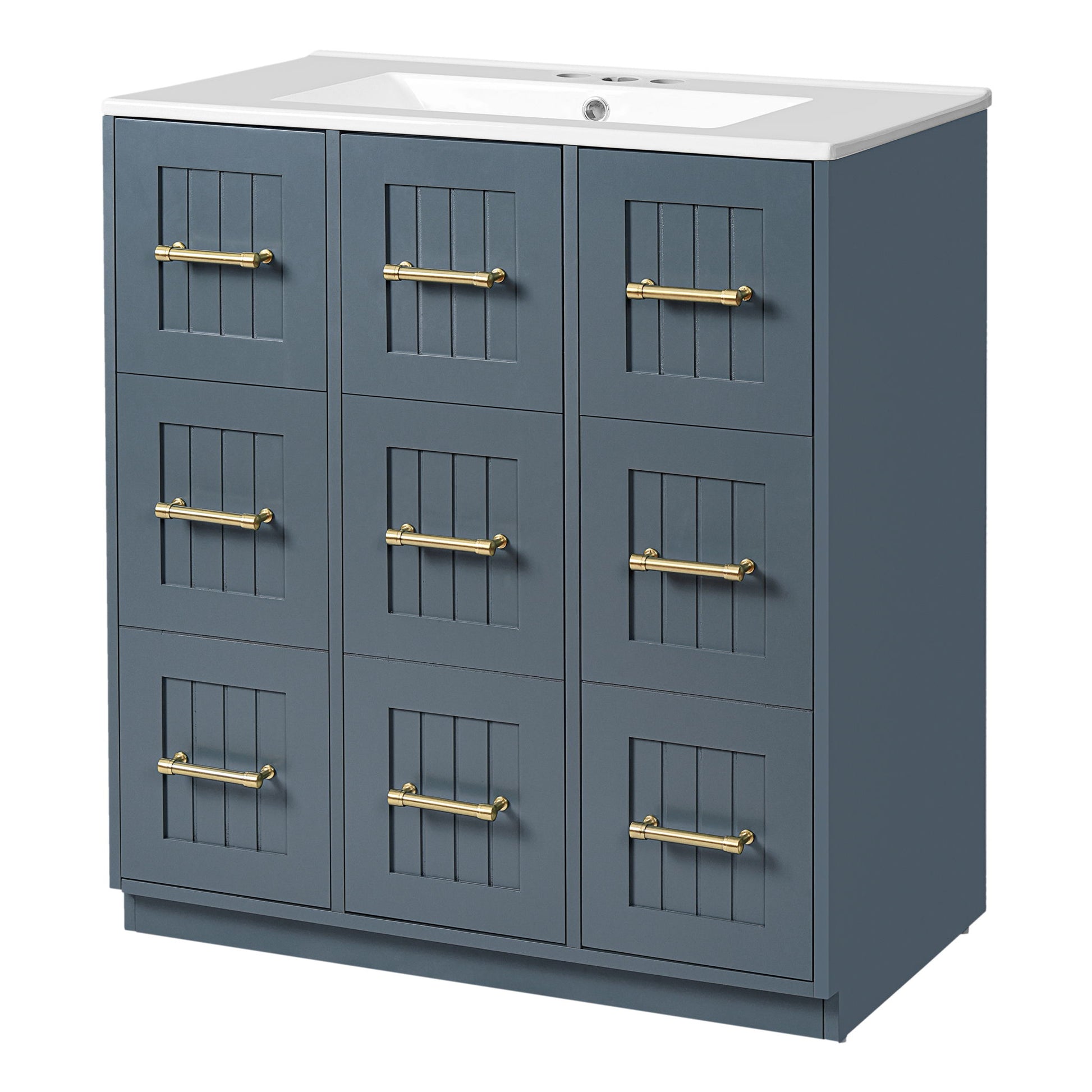 Bathroom Vanity With Undermount Sink, Soft-Close Doors, Drawers, Ceramic Sink