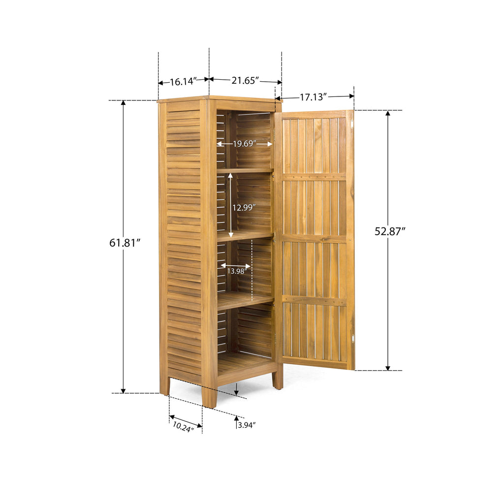 Whitney - Acacia Wood Cabinet For Indoor And Outdoor Storage - Teak