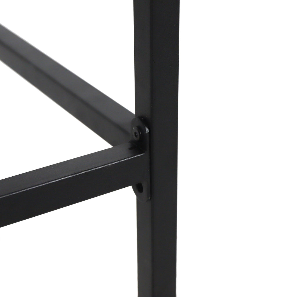 Outdoor Bar Stool With Slat Design And Metal Frame (Set of 2)