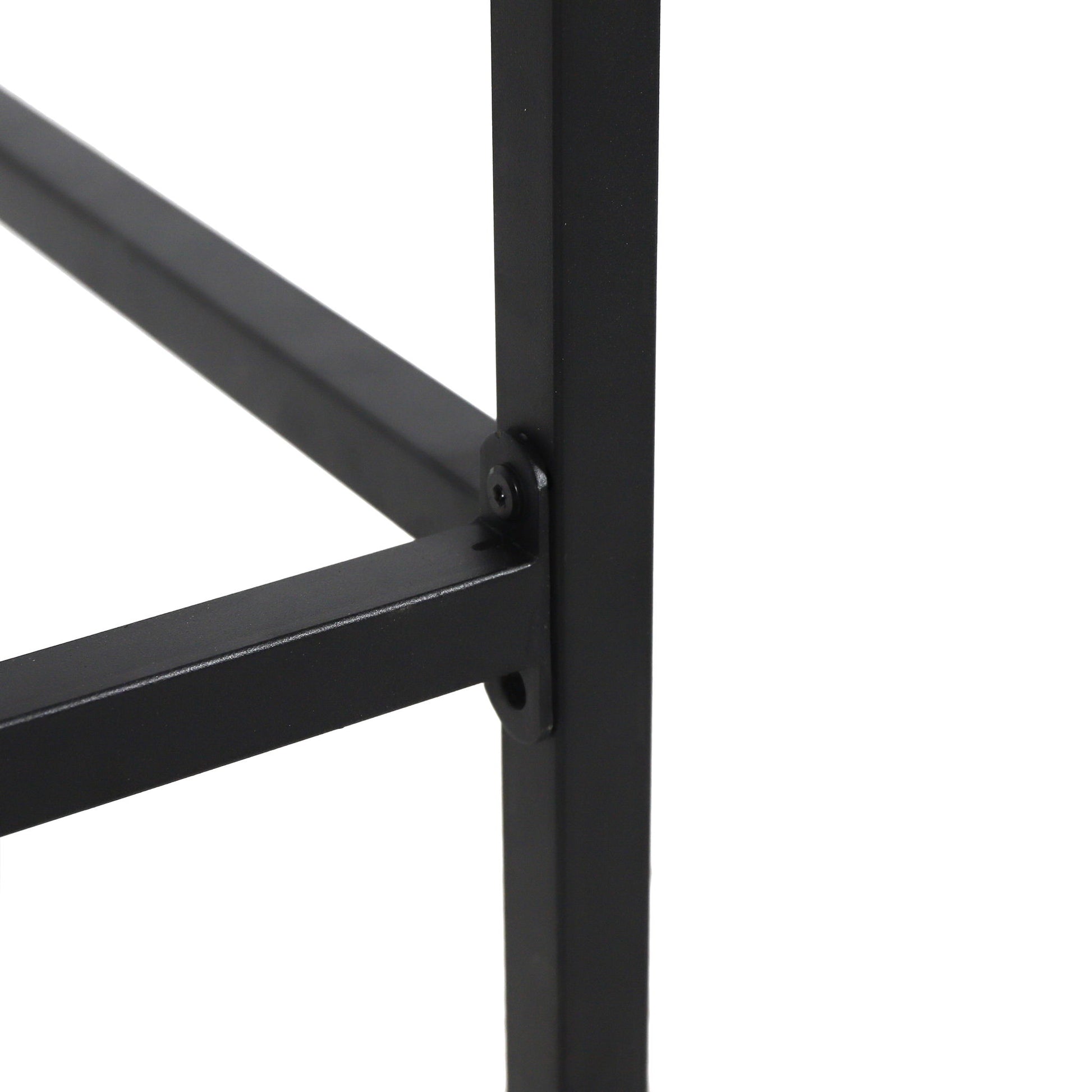 Outdoor Bar Stool With Slat Design And Metal Frame (Set of 2)