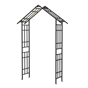 Garden Arch With Adjustable Width Climbing Plants Support - Black