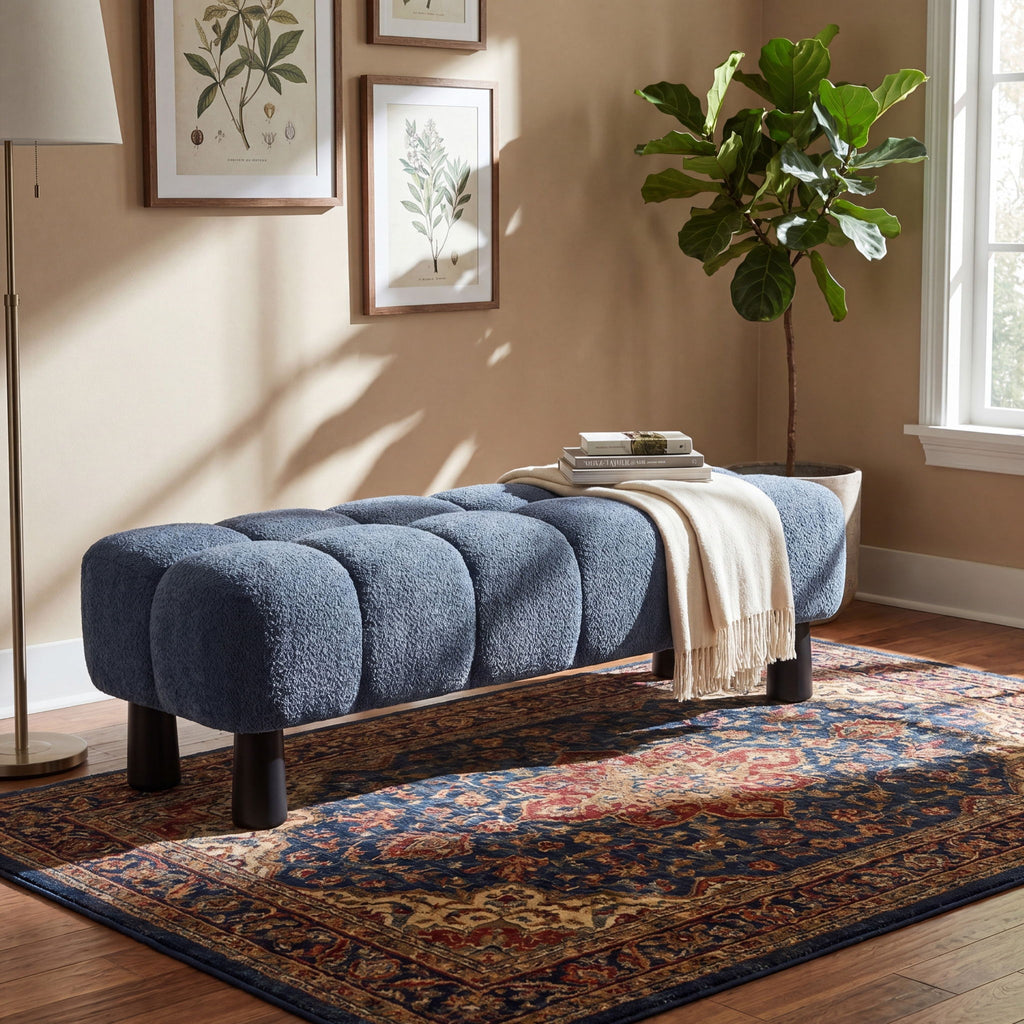 Luxury Upholstered Bench Ottoman