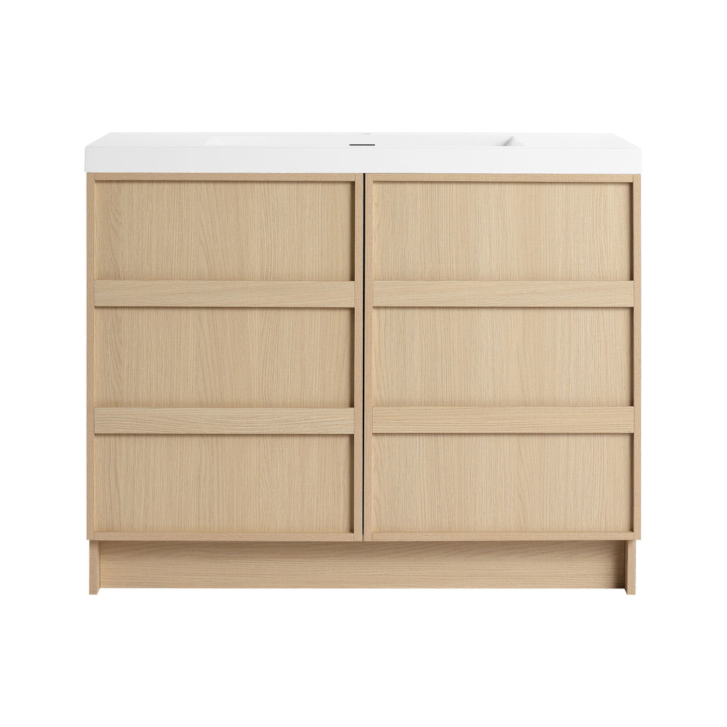 Freestanding Bathroom Vanity With Sink & 2 Soft Close Cabinet Doors