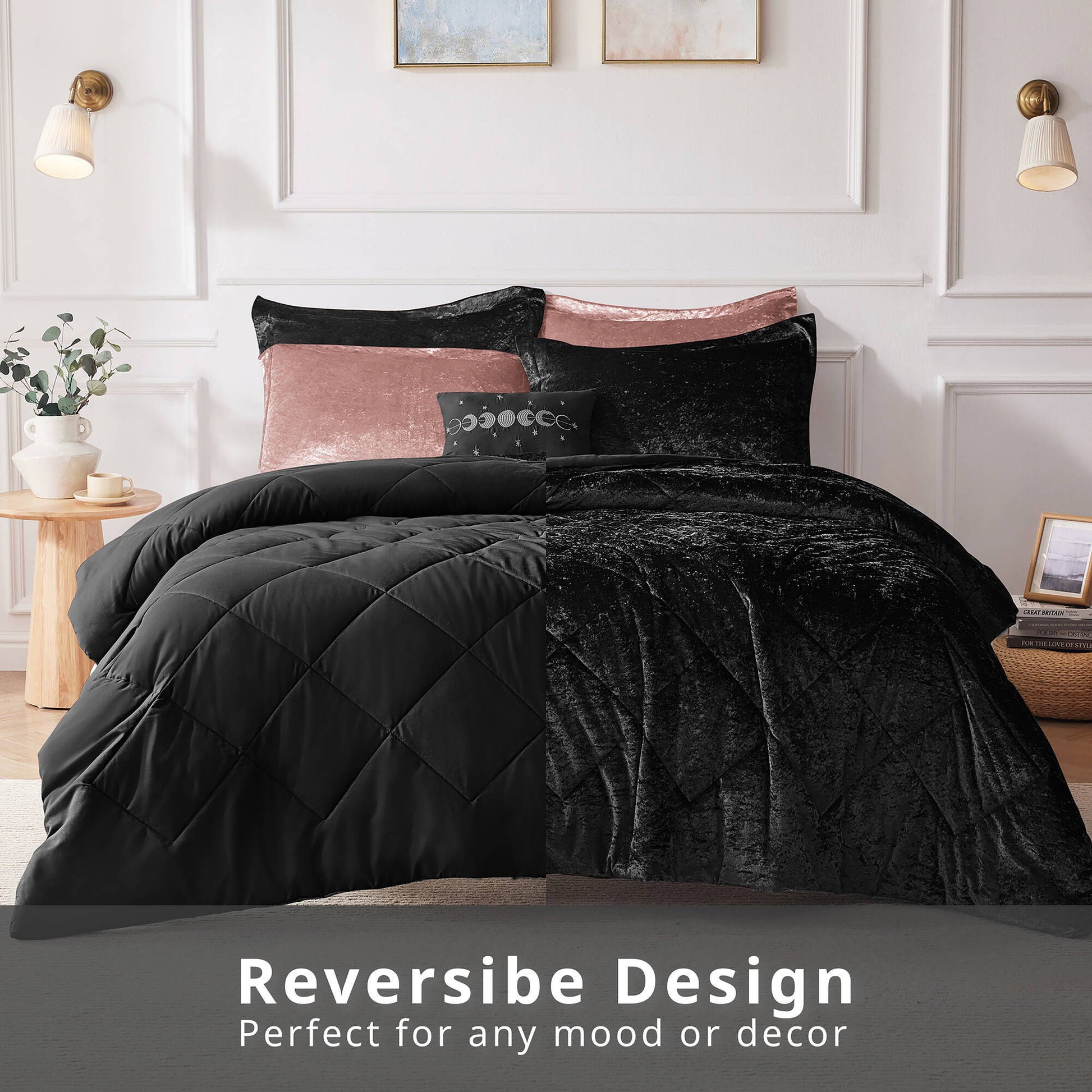 Felicia - King Duvet Cover Set - Black