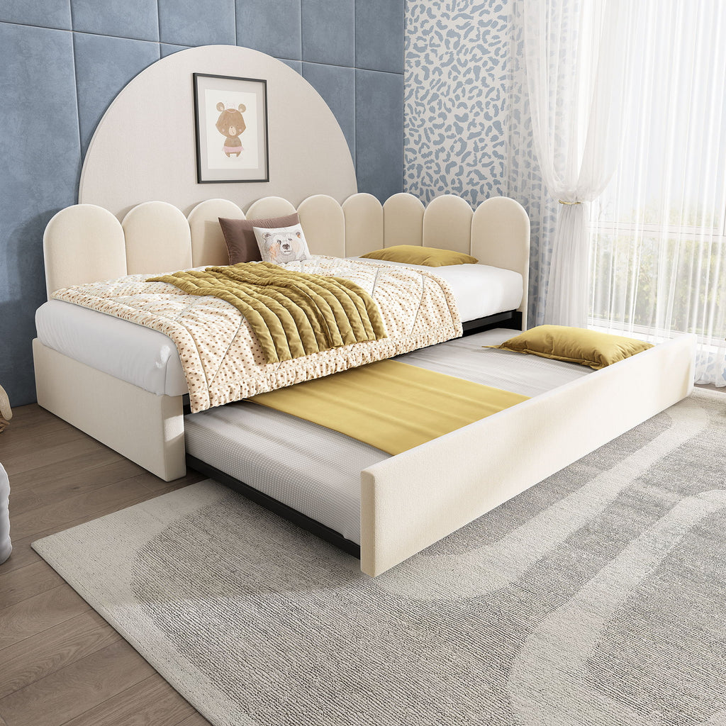 Upholstered Daybed With Pull-Out Bed
