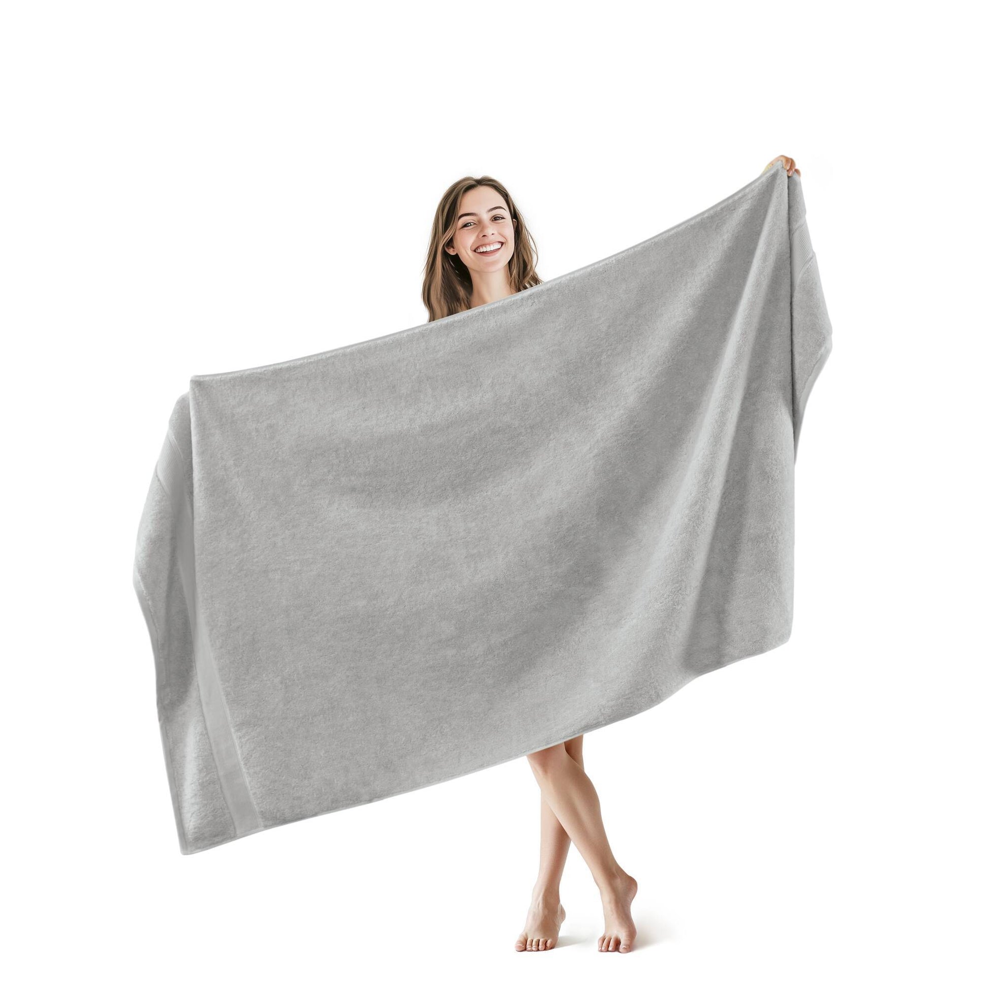 800GSM - 8 Piece Antimicrobial Towel Set - Silver