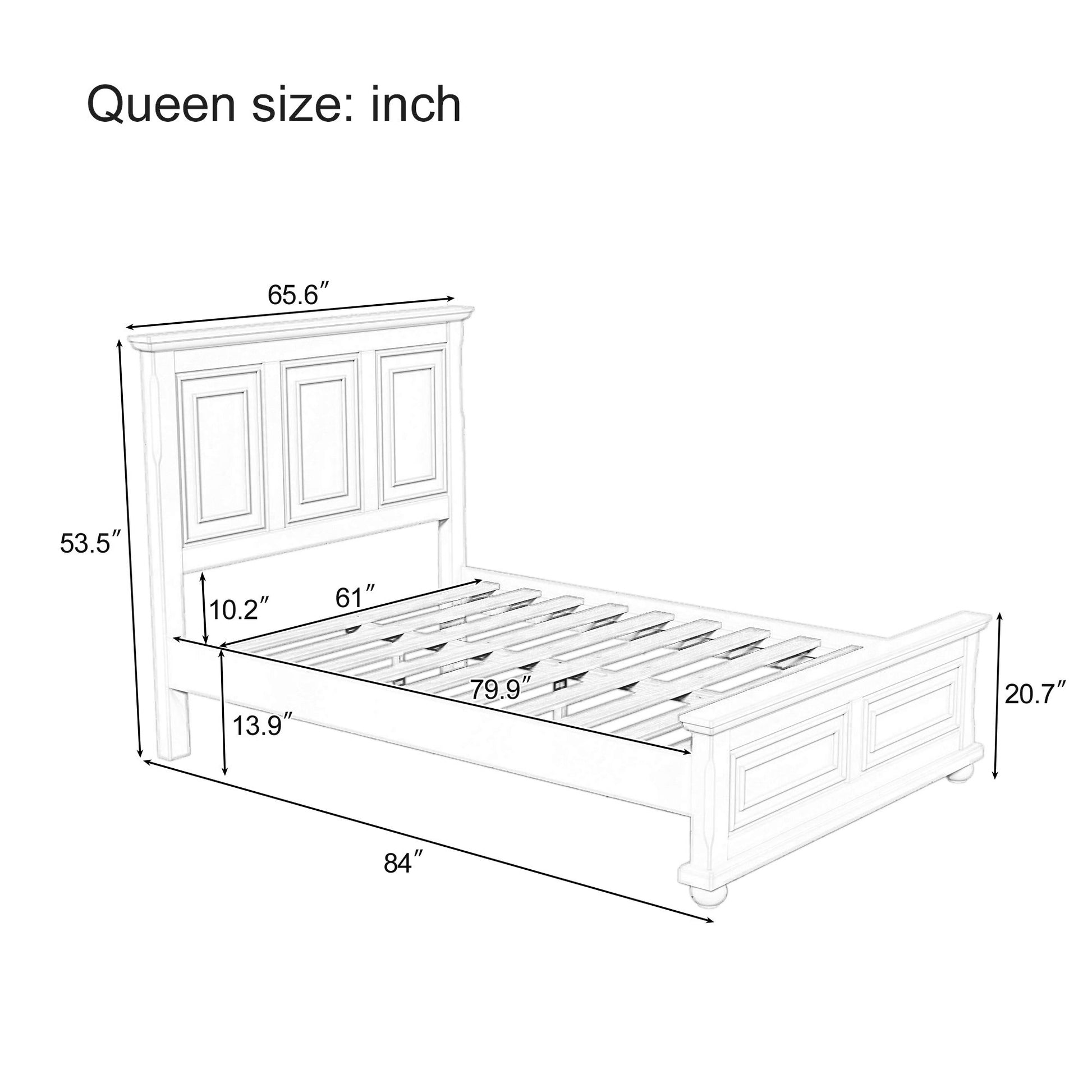 Vintage Tall Headboard Bed
