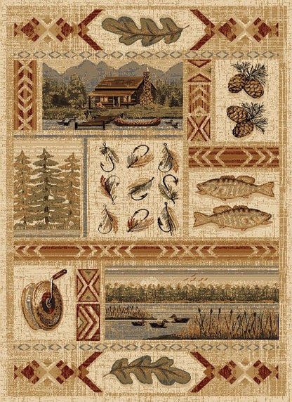 Woodland - GC_RST5602 Cream 5' x 7' Lodge Area Rug