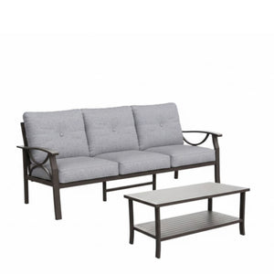 Patio Furniture Set, Coffee Table And Cushions For Backyard