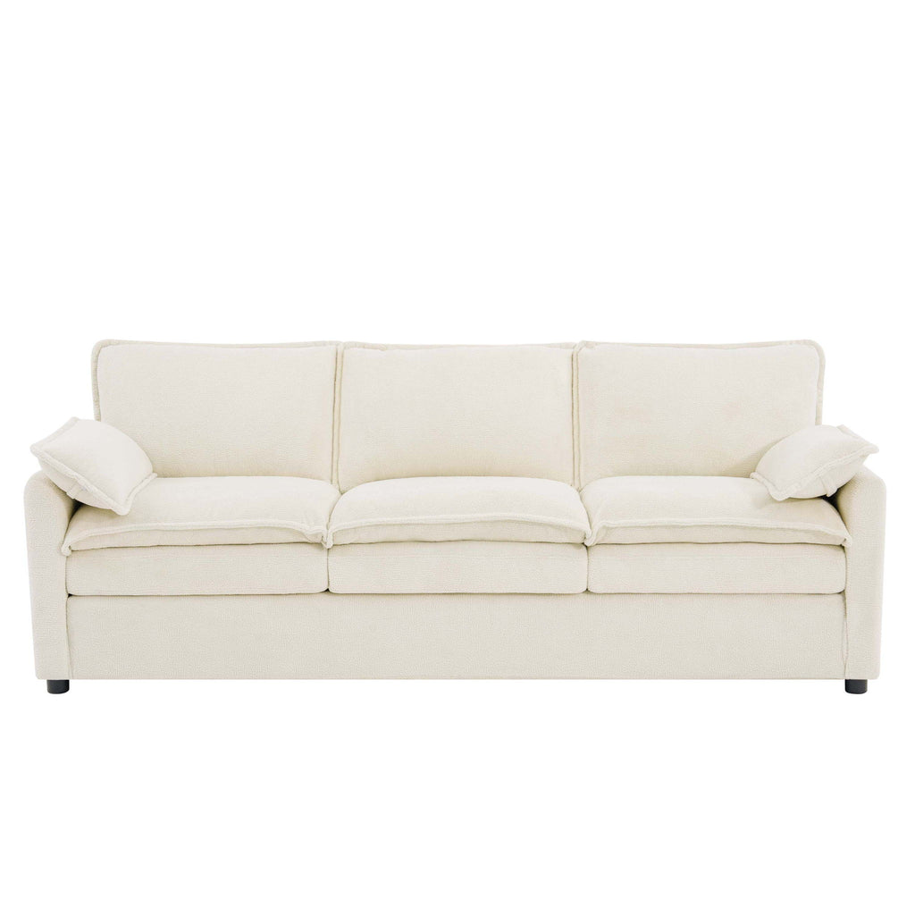 Modern 3 Seater Sofa With Side Storage Pockets For Living Room