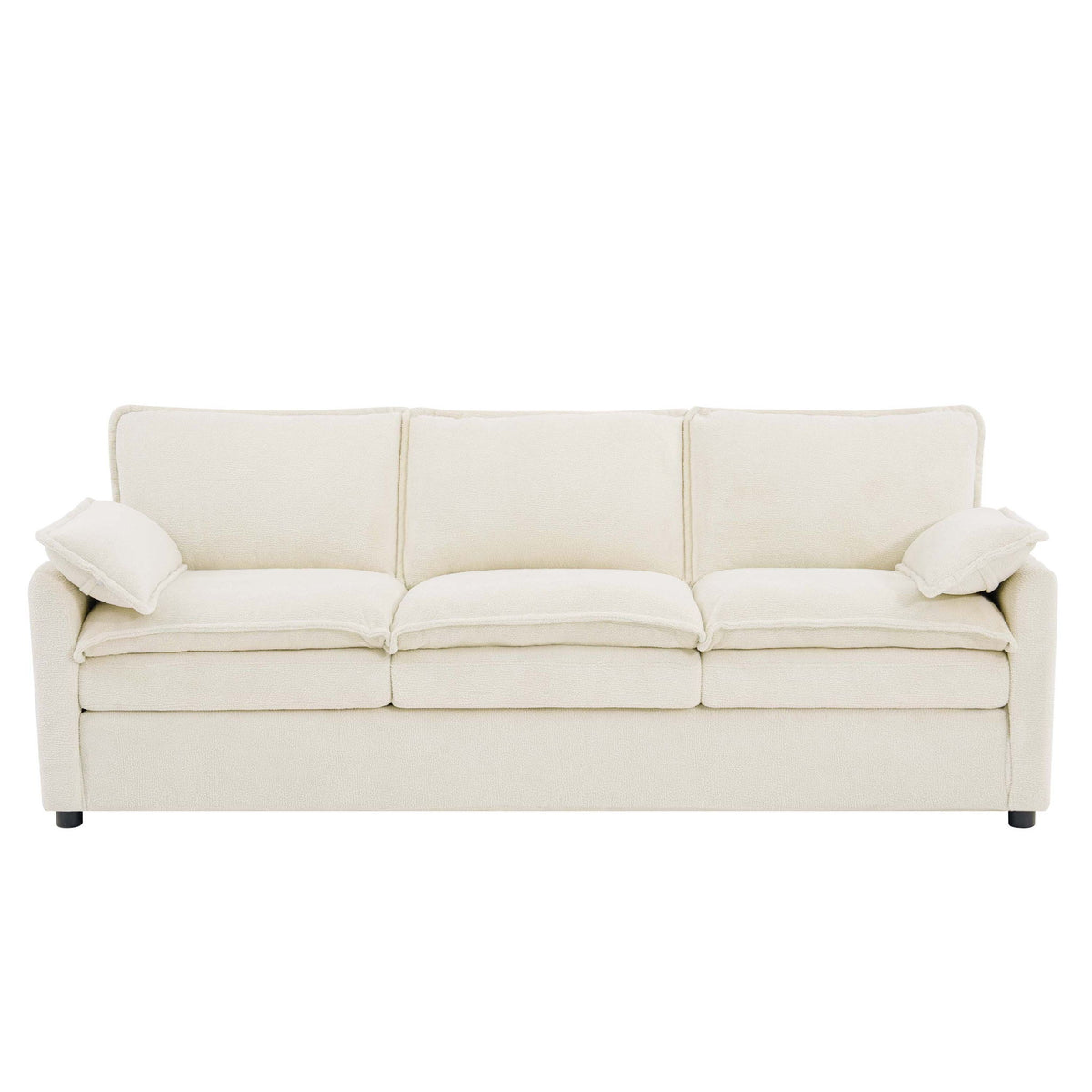 Modern 3 Seater Sofa With Side Storage Pockets For Living Room