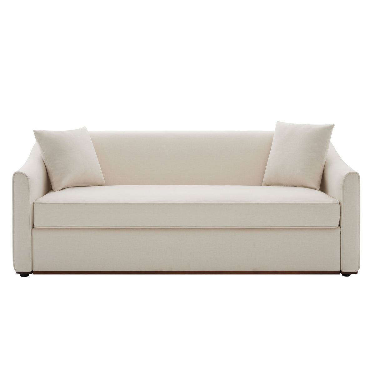 3 Seater Sofa With Wrap Around Armrests And Throw Pillows