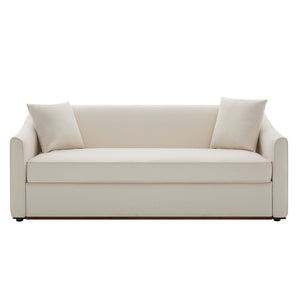 3 Seater Sofa With Wrap Around Armrests And Throw Pillows