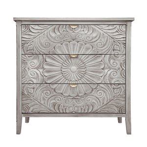 3 Drawer Cabinet, American Furniture, Suitable For Bedroom, Living Room - Light Gray