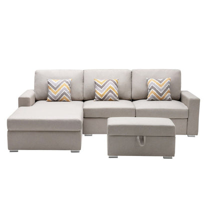 Nolan - 4 Piece Reversible Sectional Sofa Chaise With Interchangeable Legs