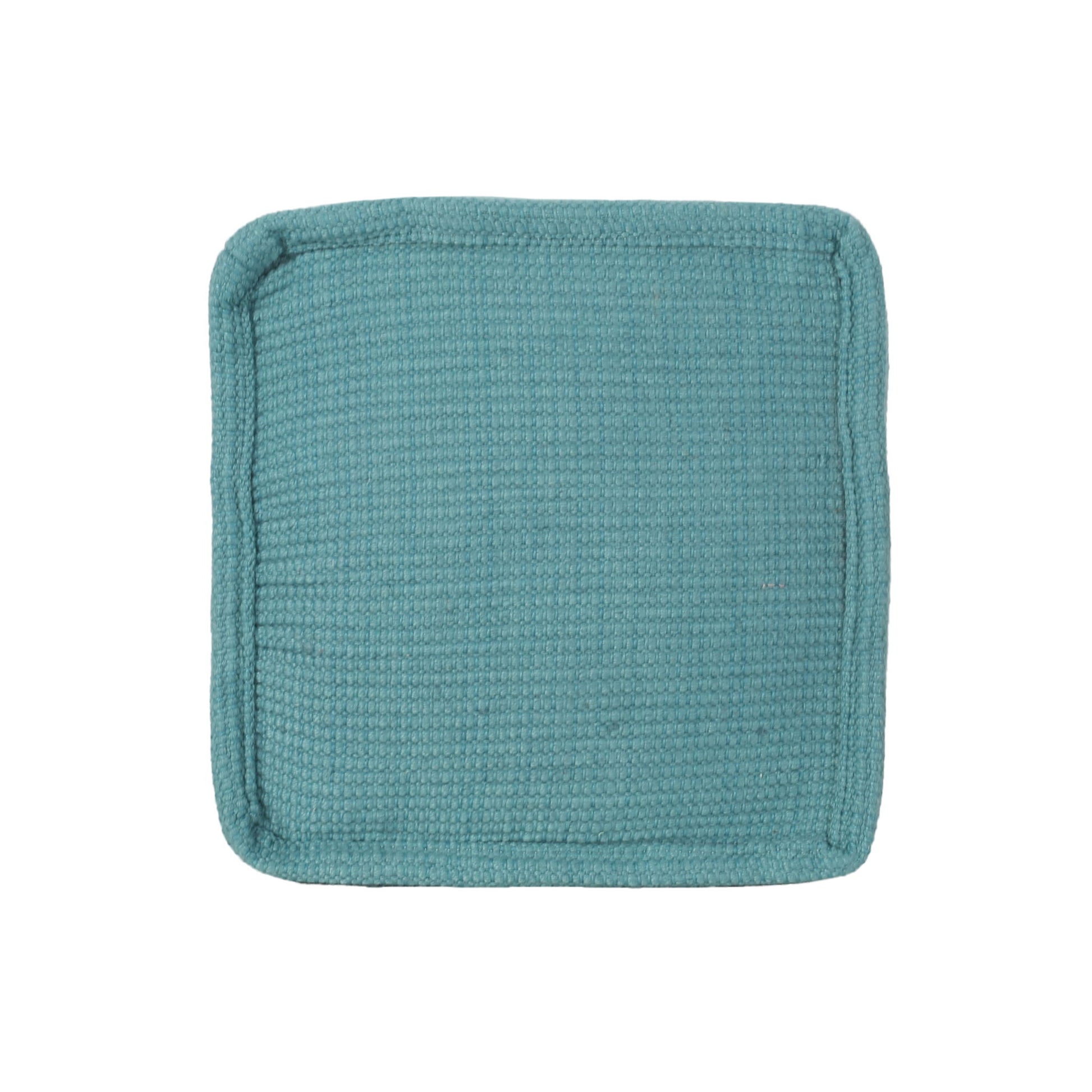 Hansolo - Yarn Square Pouf Ottoman Or Floor Cushion - Teal