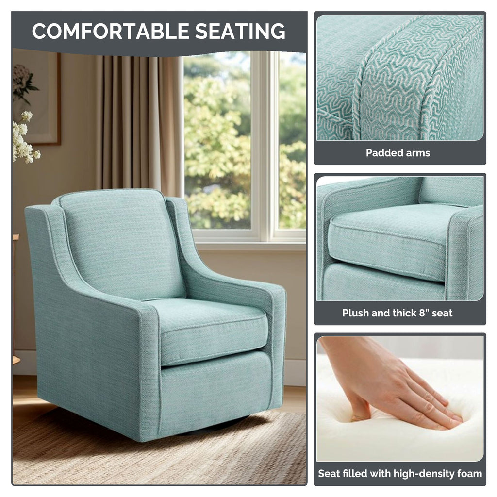 Harris - Swivel Chair - Dusty Aqua