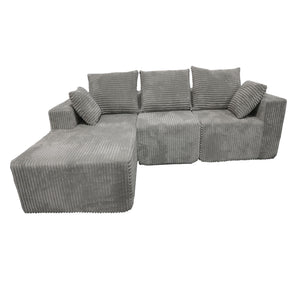 Corner Combination Sofa Sectional Couch With Soft Plush Fabric