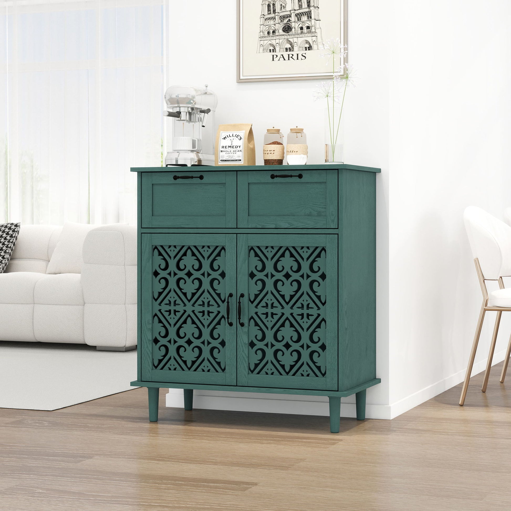 2 Door 2 Drawer Elegant Cabinet