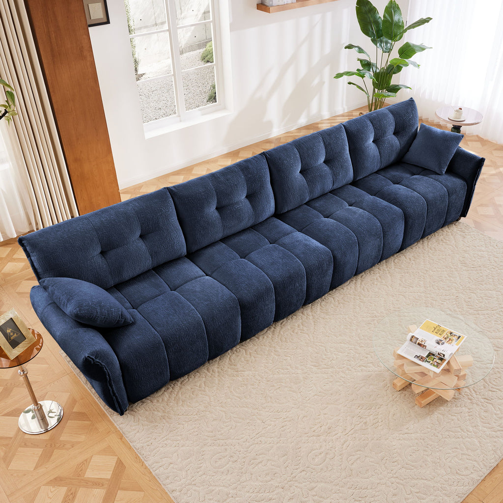 Modern Sofa & Pillows, Textured Cover, High Rebound Cushions