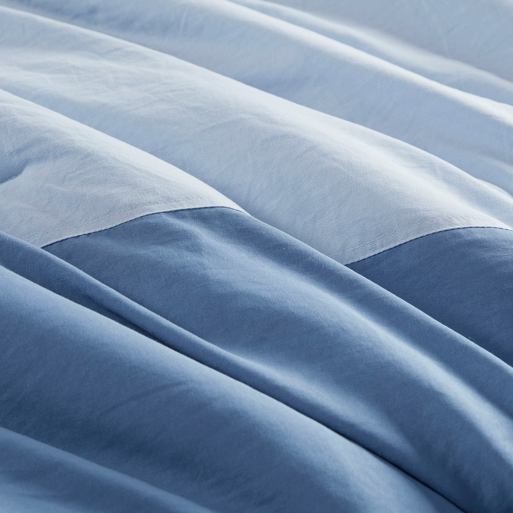 Miro - Full/Queen Soft Washed Block Comforter Set - Blue