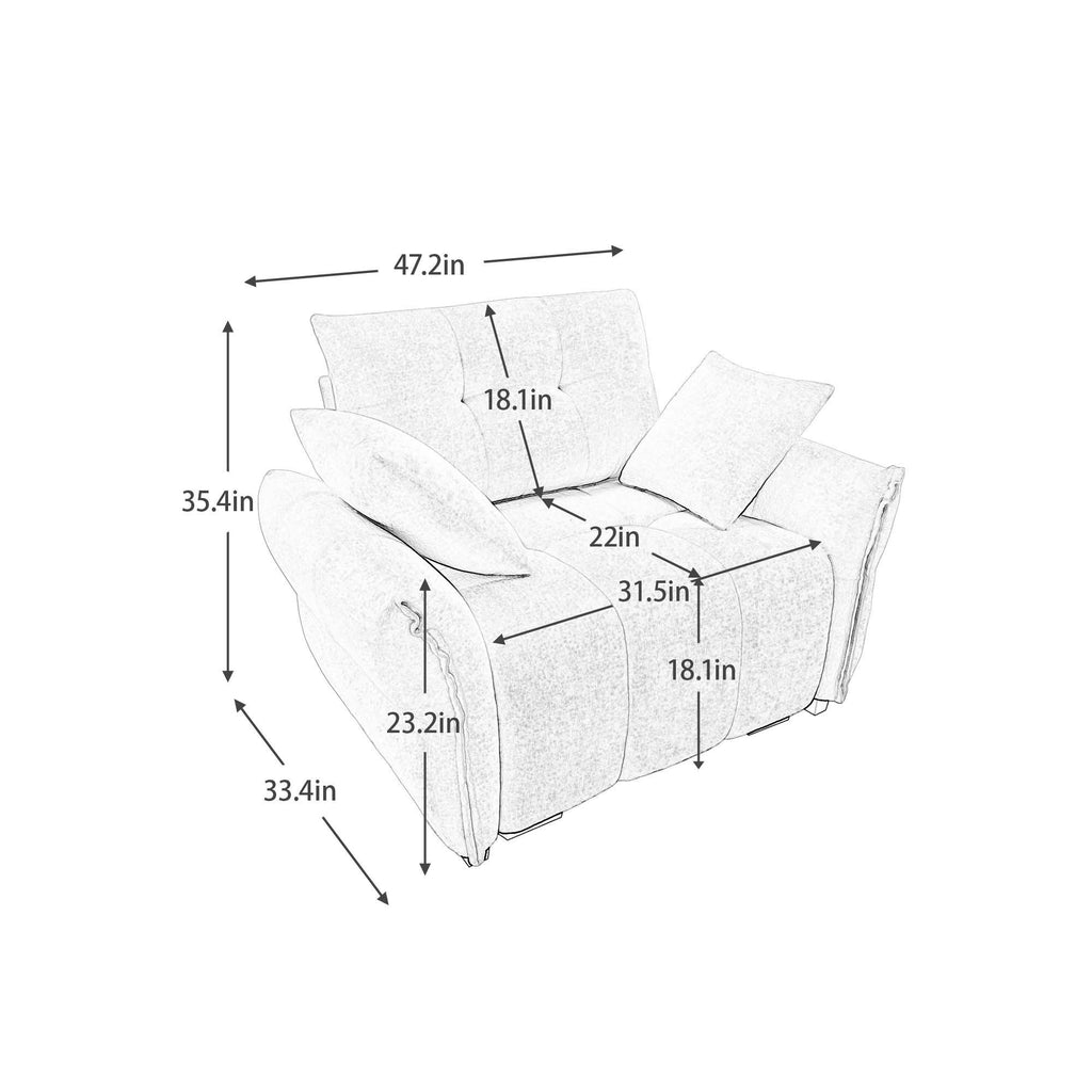 Modern Ergonomic Single Seater Sofa With High Resilience Cushions