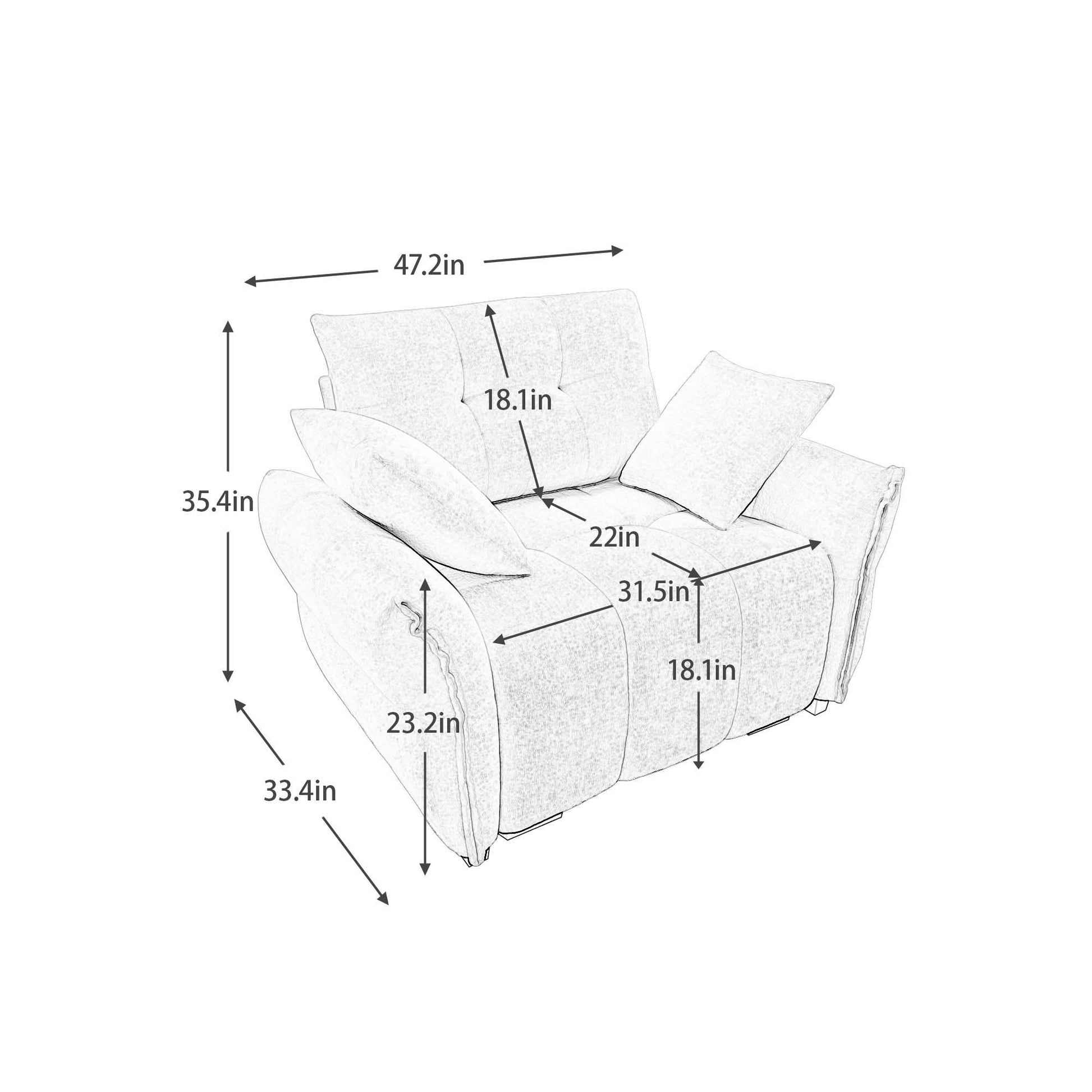 Modern Ergonomic Single Seater Sofa With High Resilience Cushions