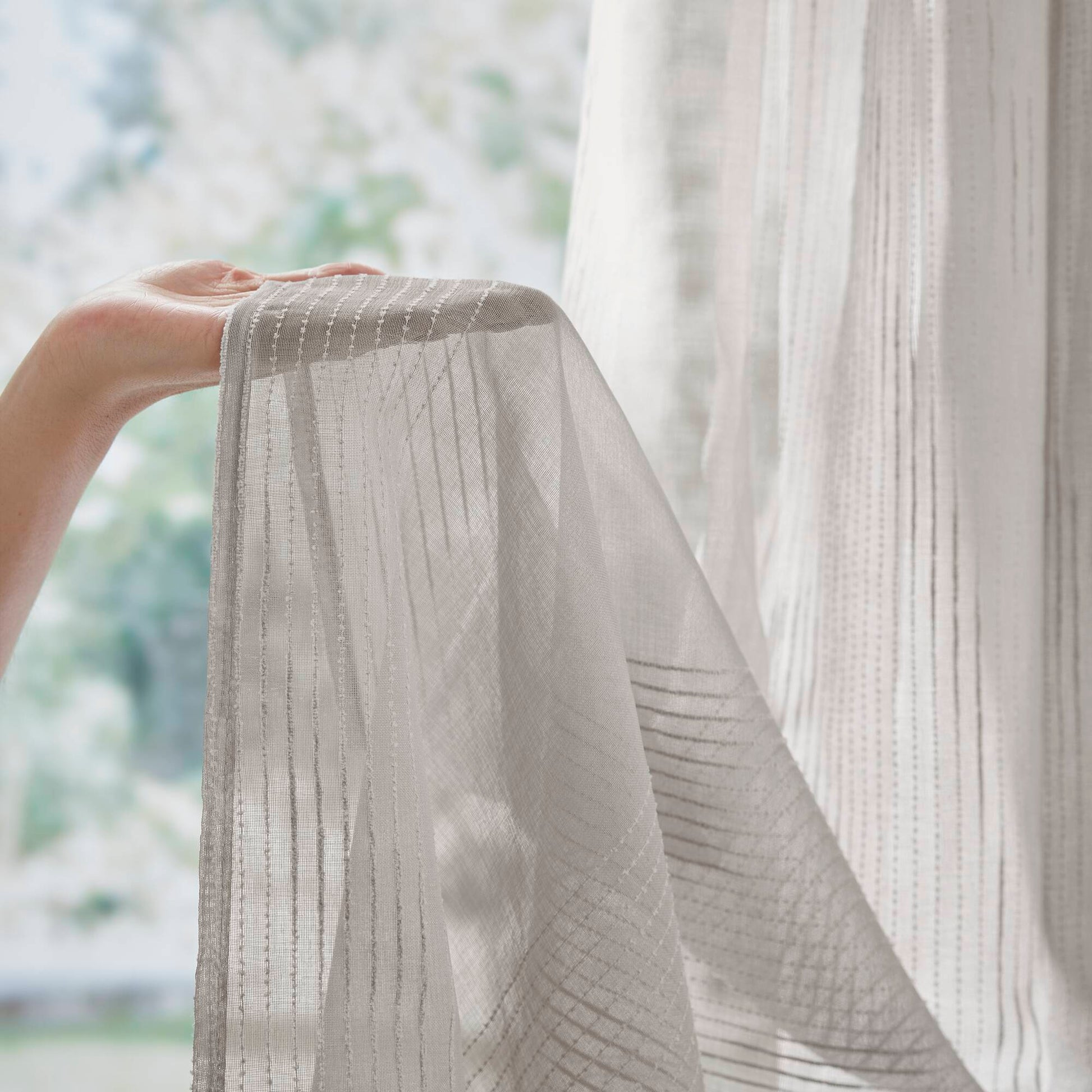 Anna - Sheer Shower Curtain - Gray