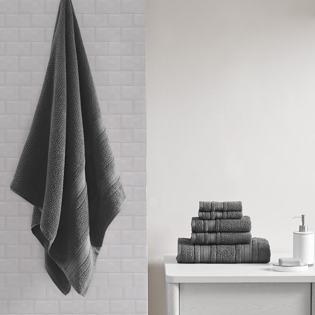 Adrien - 6 Piece Towel Set - Dark Gray