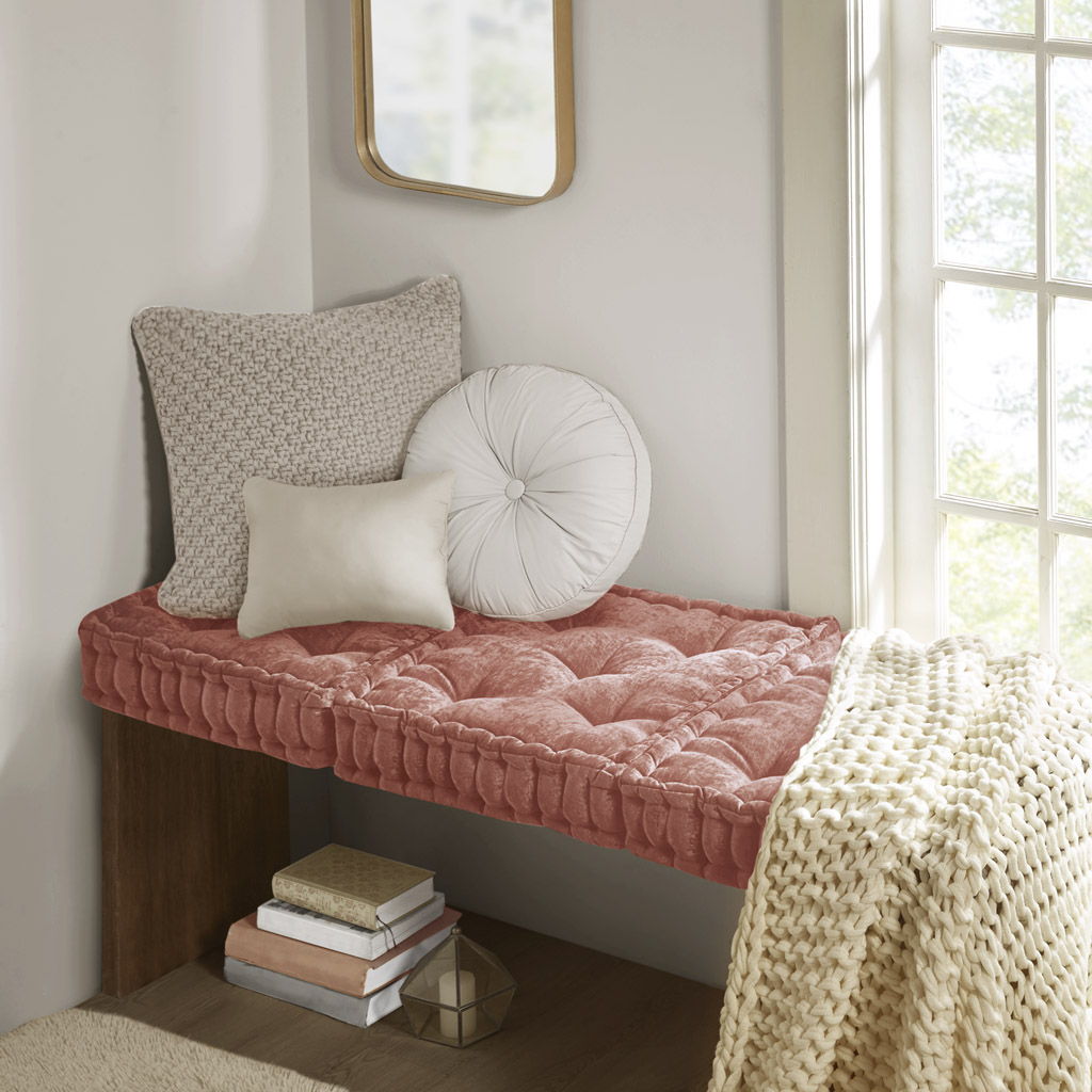 Azza - Poly Square Floor Pillow Cushion - Dusty Peach