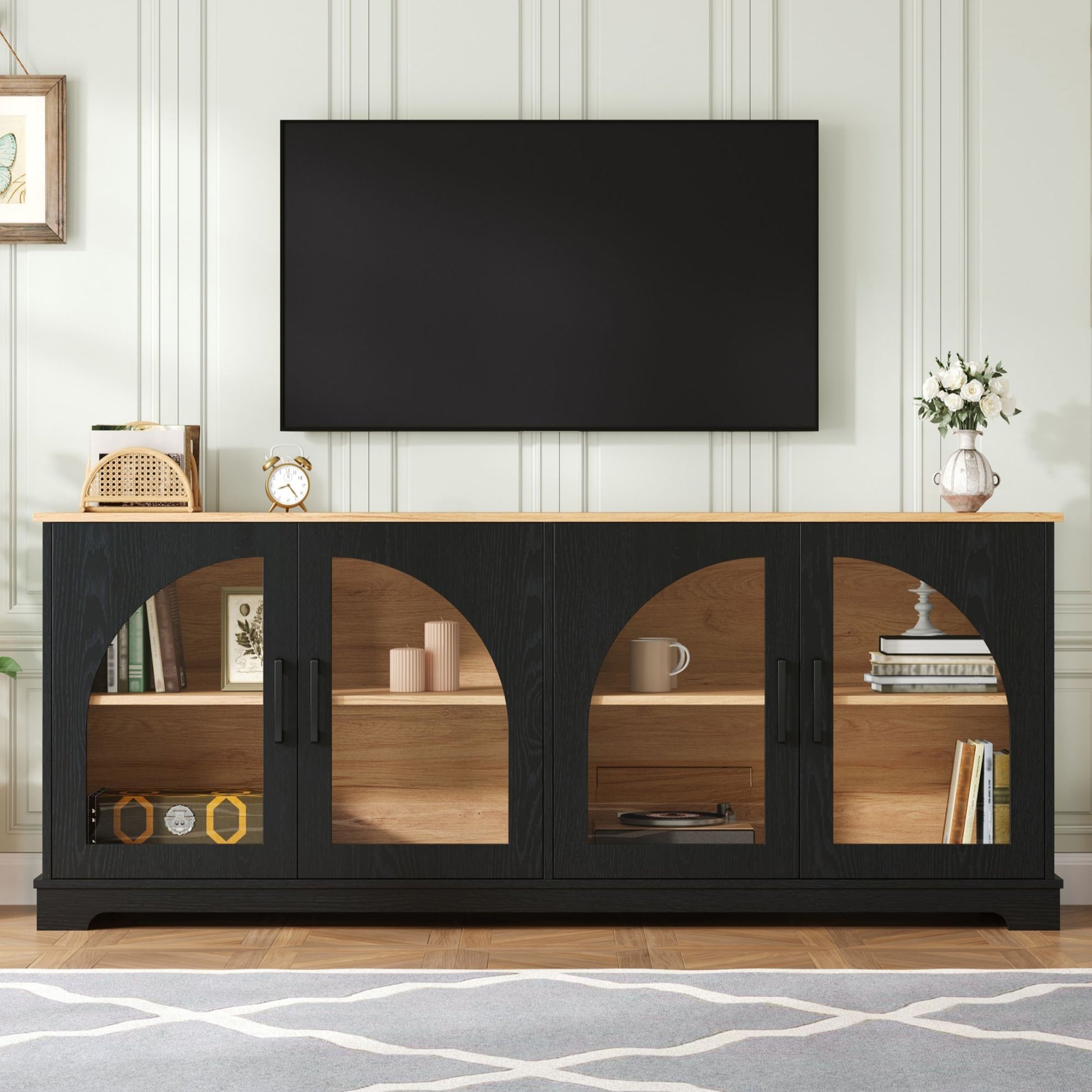 TV Stand With Semi Arched Doors