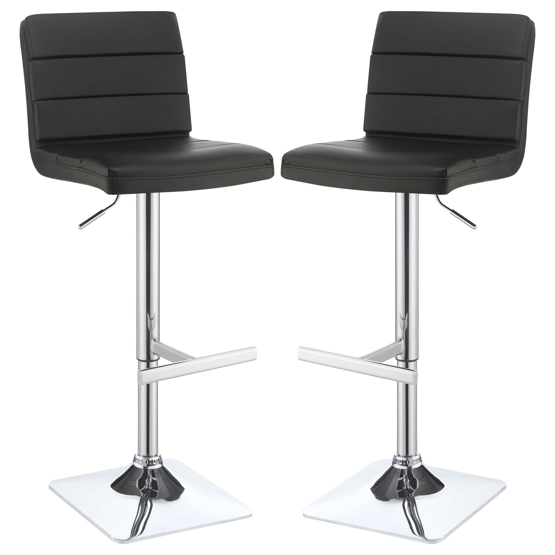 Adjustable Tufted Bar Stool (Set of 2) - Black