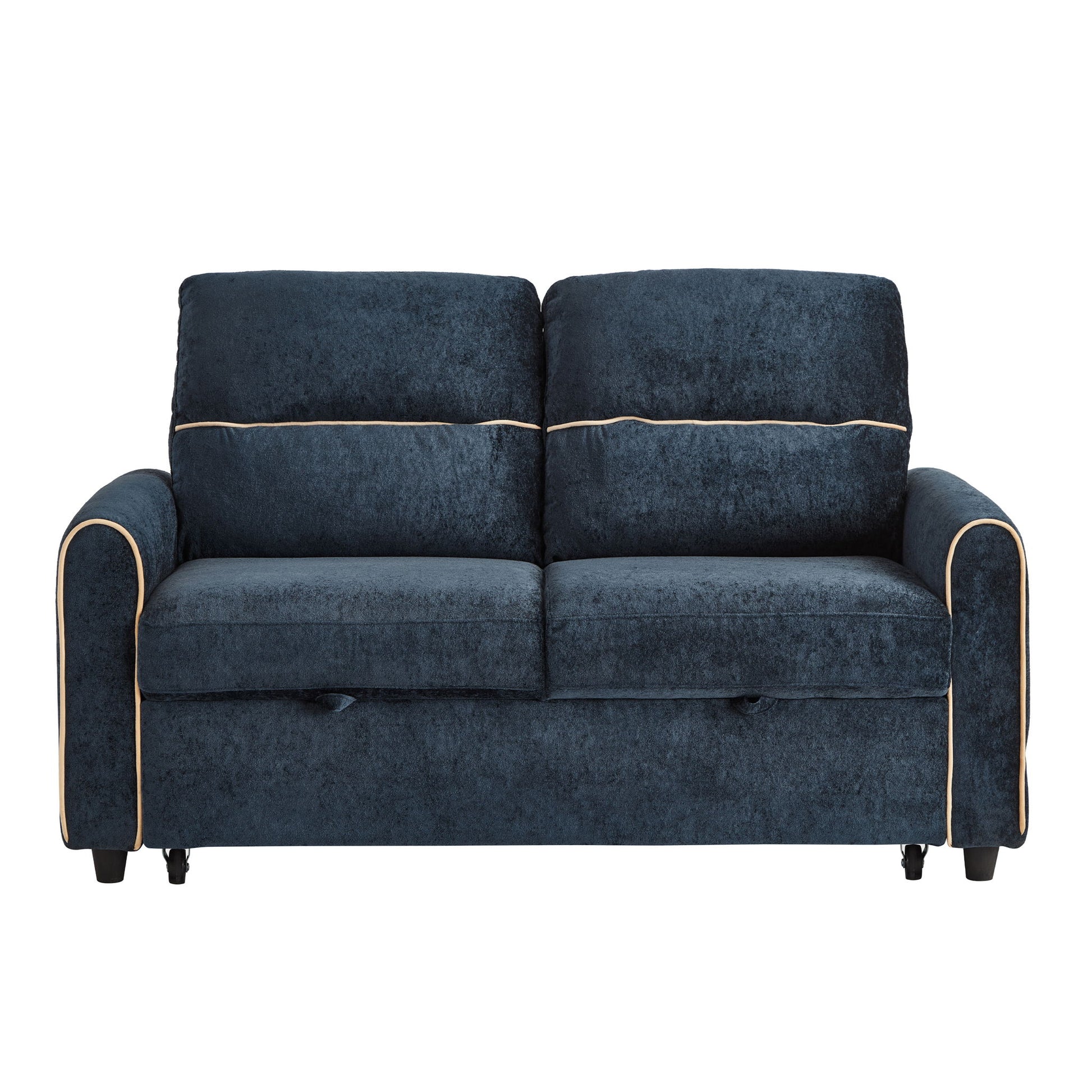 Pull Out Sofa Bed With Adjustable 3 Position Backrest, USB Charging Ports, Side Pockets