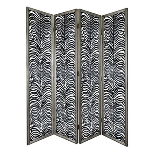 Room Divider, Herero 4 Panel Decorative Screen - Black