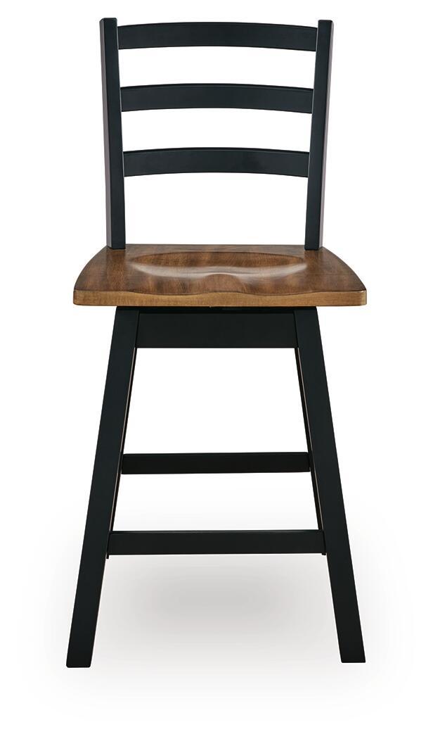 Wildenauer - Swivel Stool (Set of 2) - Brown / Black