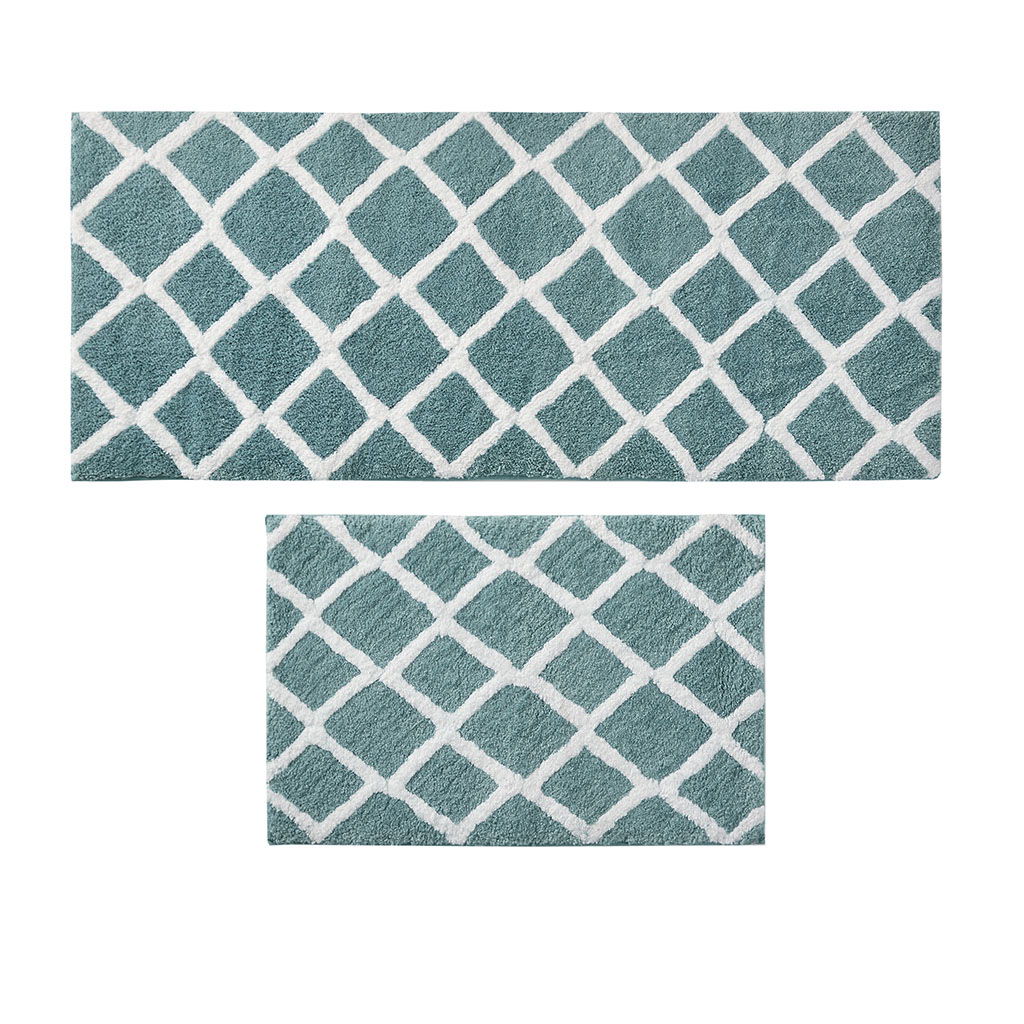 Bittman - 24" x 60" Reversible Bath Rug - Aqua
