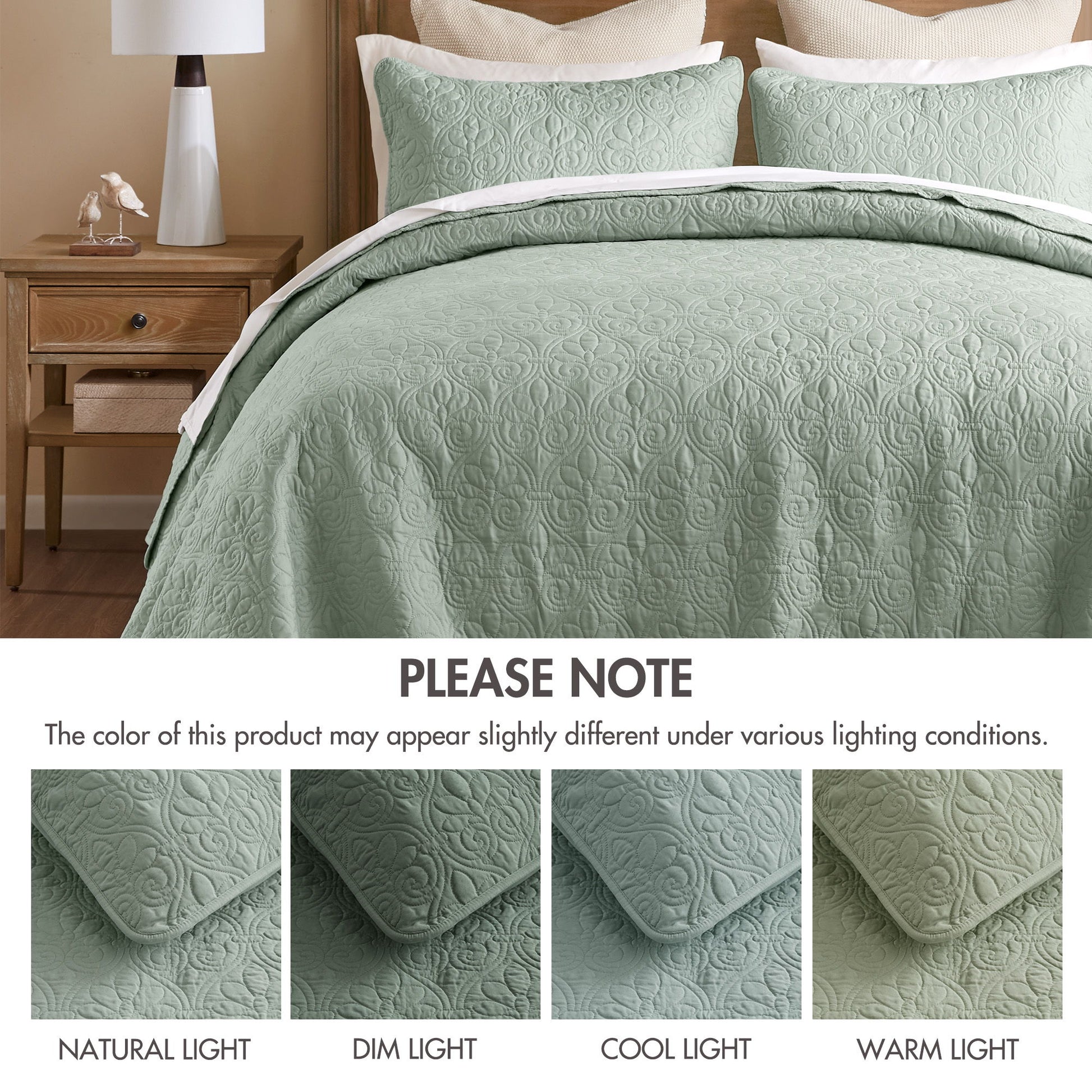 Quebec - Twin Reversible Bedspread Set - Seafoam