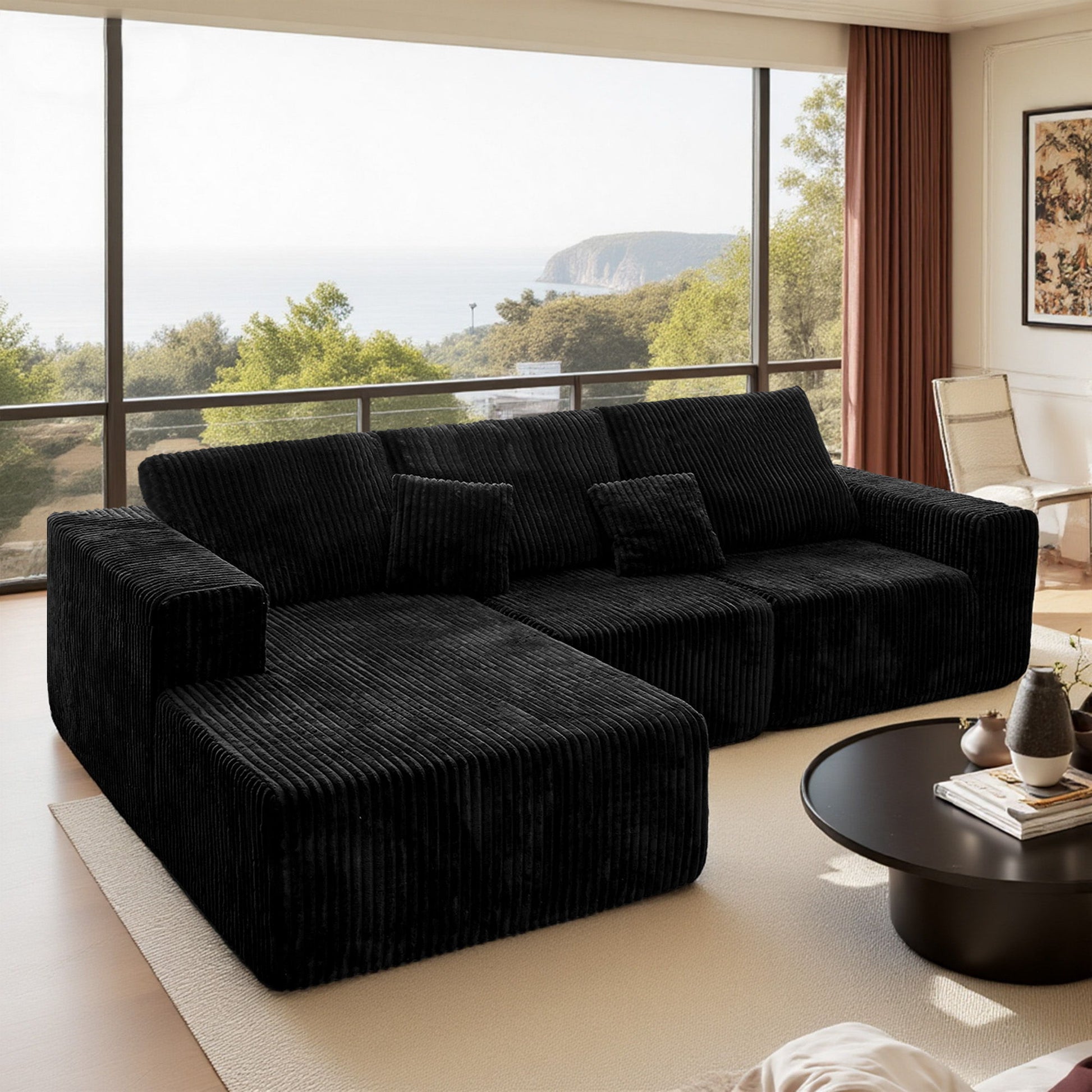 Modern Cloud Sectional Sofa With L-Shape Chaise